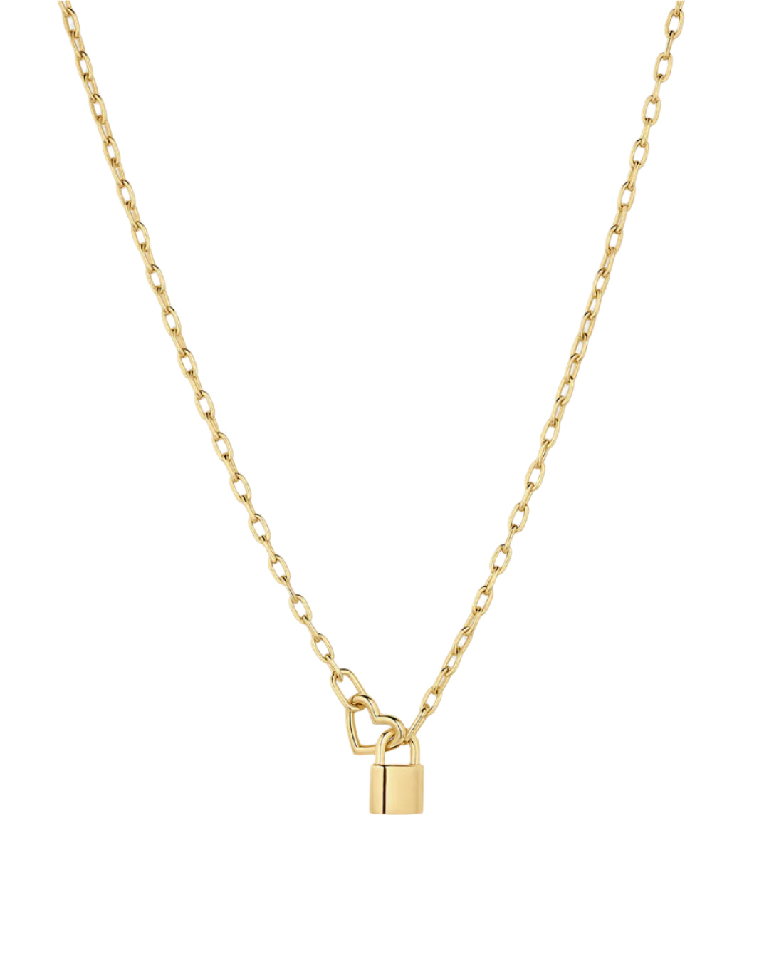 Heart Padlock Interlocking Necklace