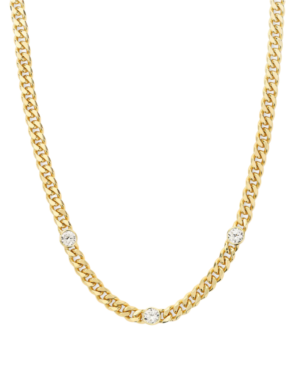 Julian Triple Diamond Necklace  - Gold 16"