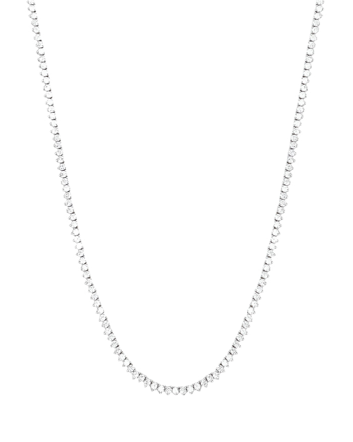 Baby Not Your Basic Tennis Necklace - Silver 18"
