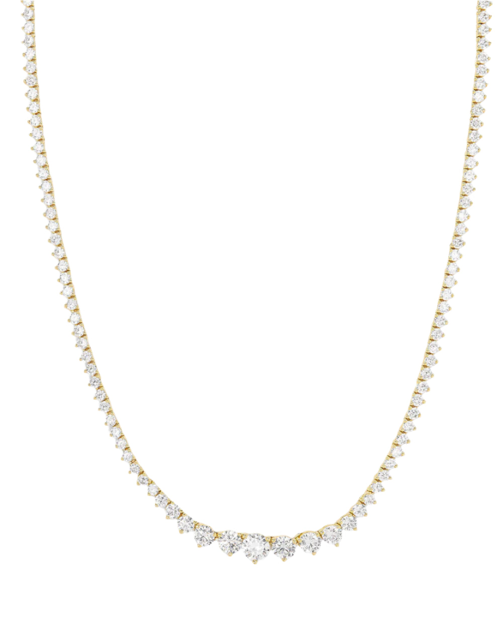 Not Your Basic Graduated Tennis Necklace - Gold 16"