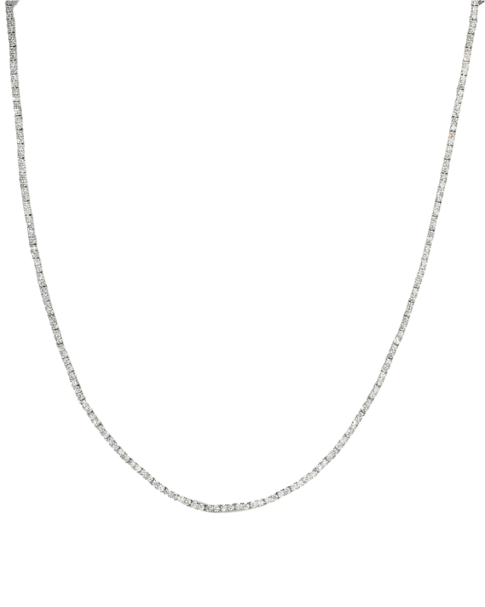 Baby Heiress Tennis Necklace - Silver 15"