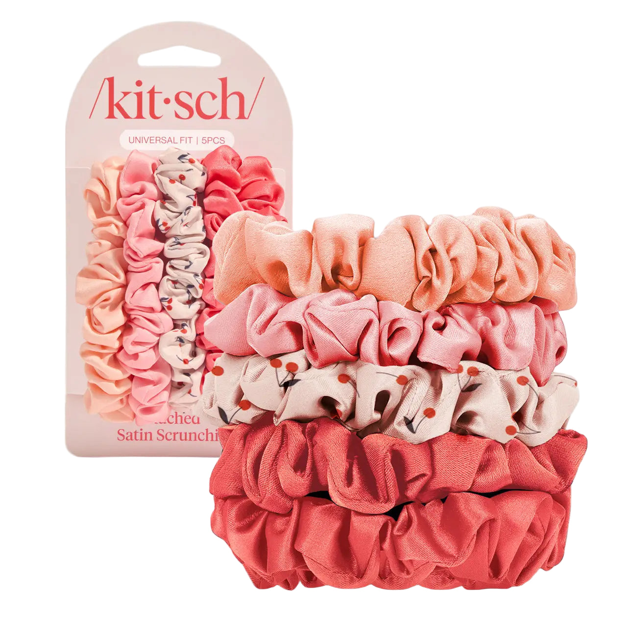 Kitsch- Satin Cherry Scrunchies