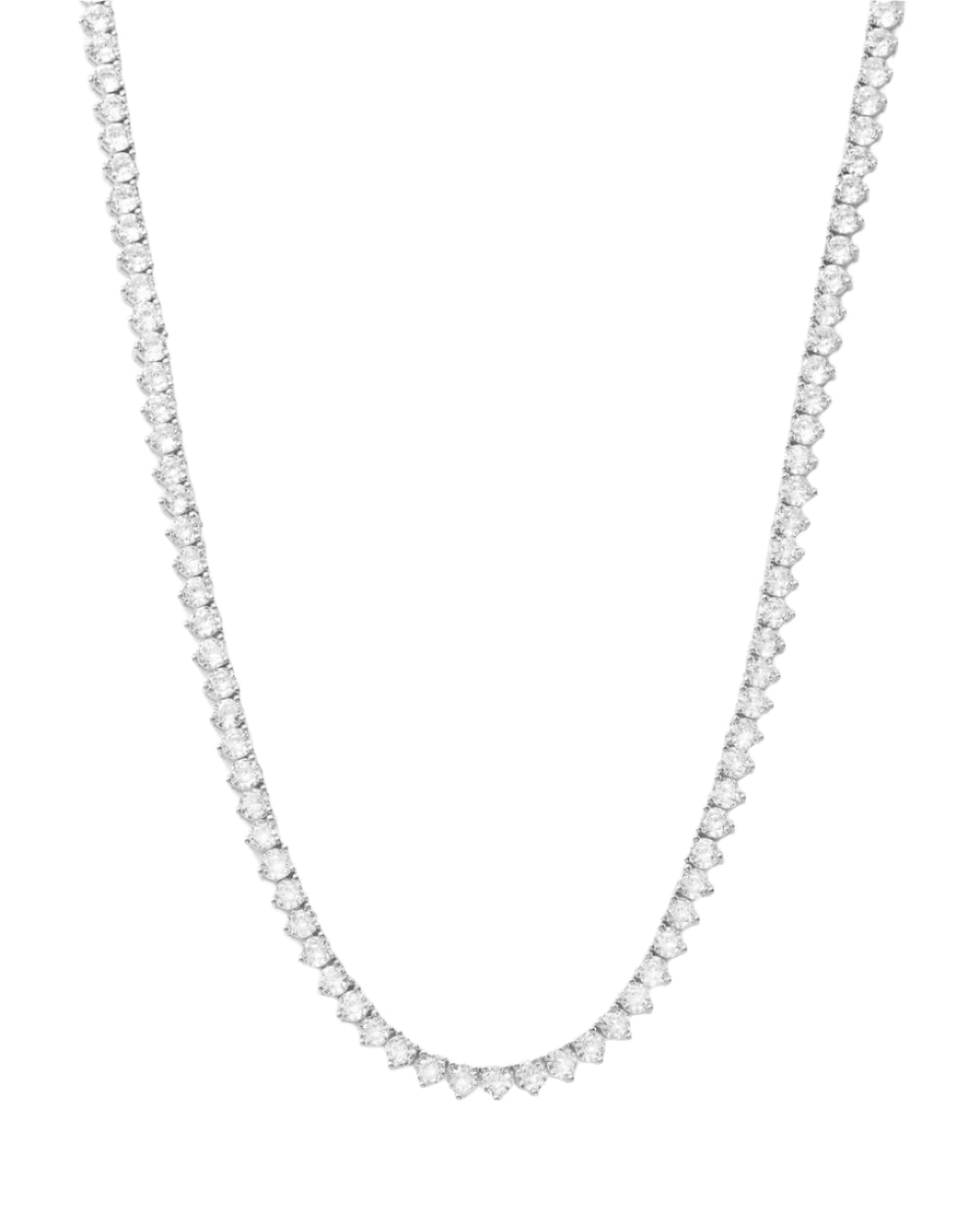 Not Your Basic Tennis Necklace  - Silver 16"