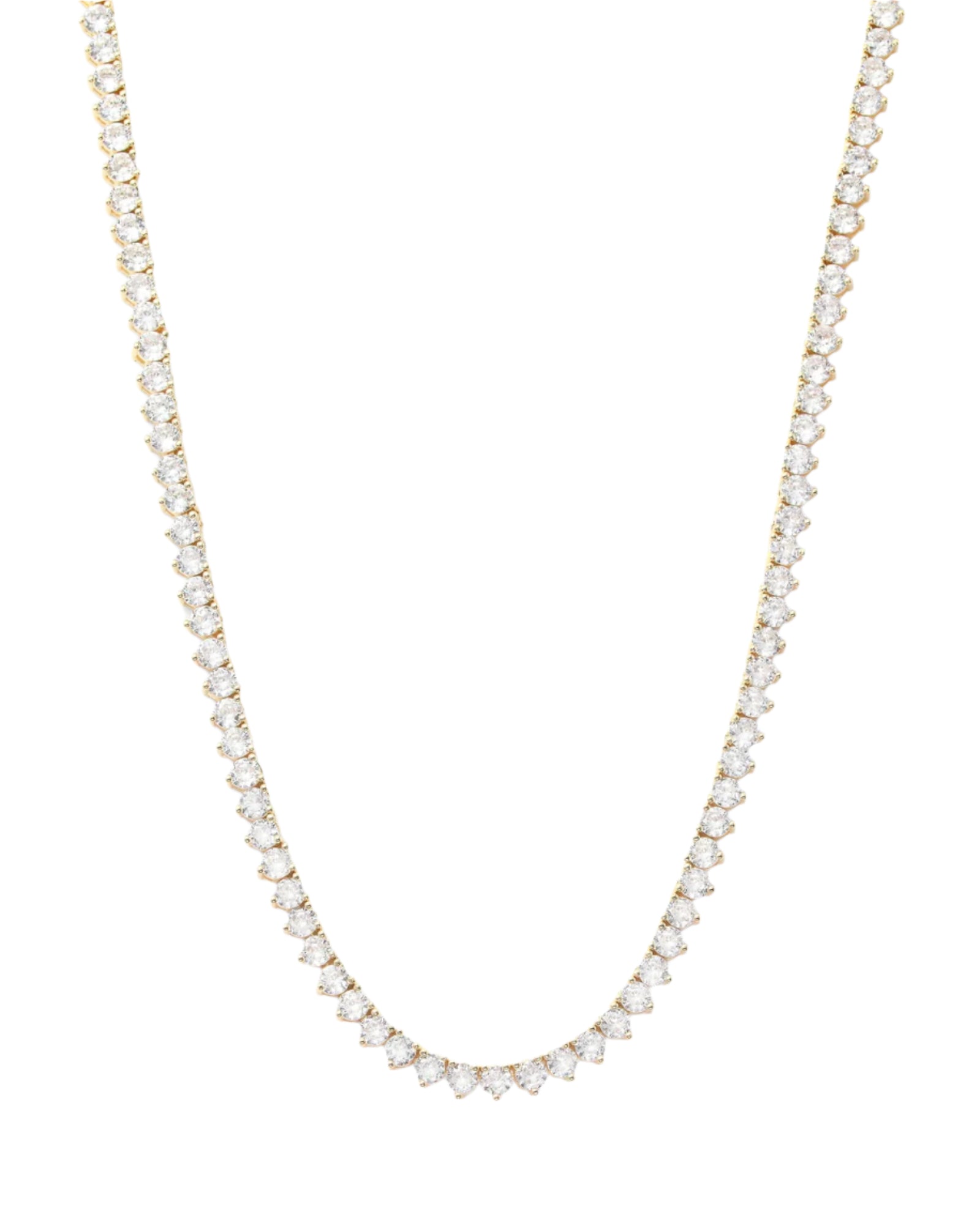 Not Your Basic Tennis Necklace  - Gold 16"