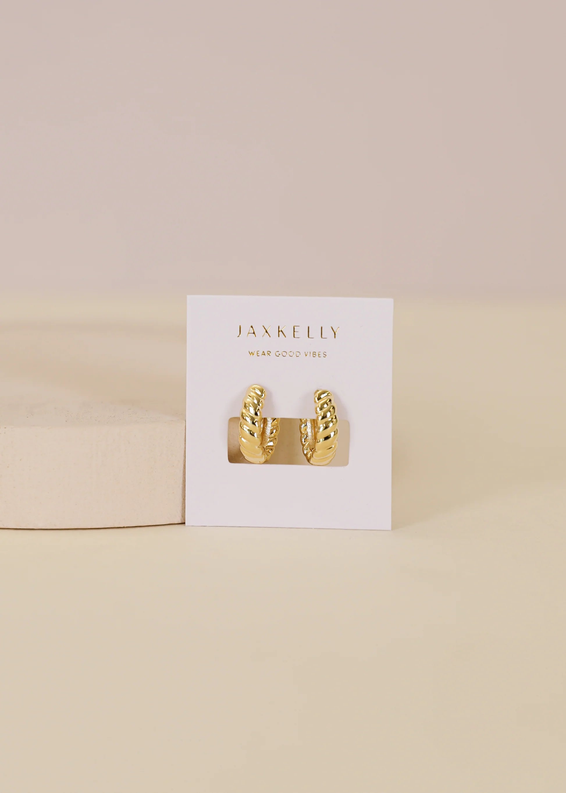 Small Channel Gold Hoop