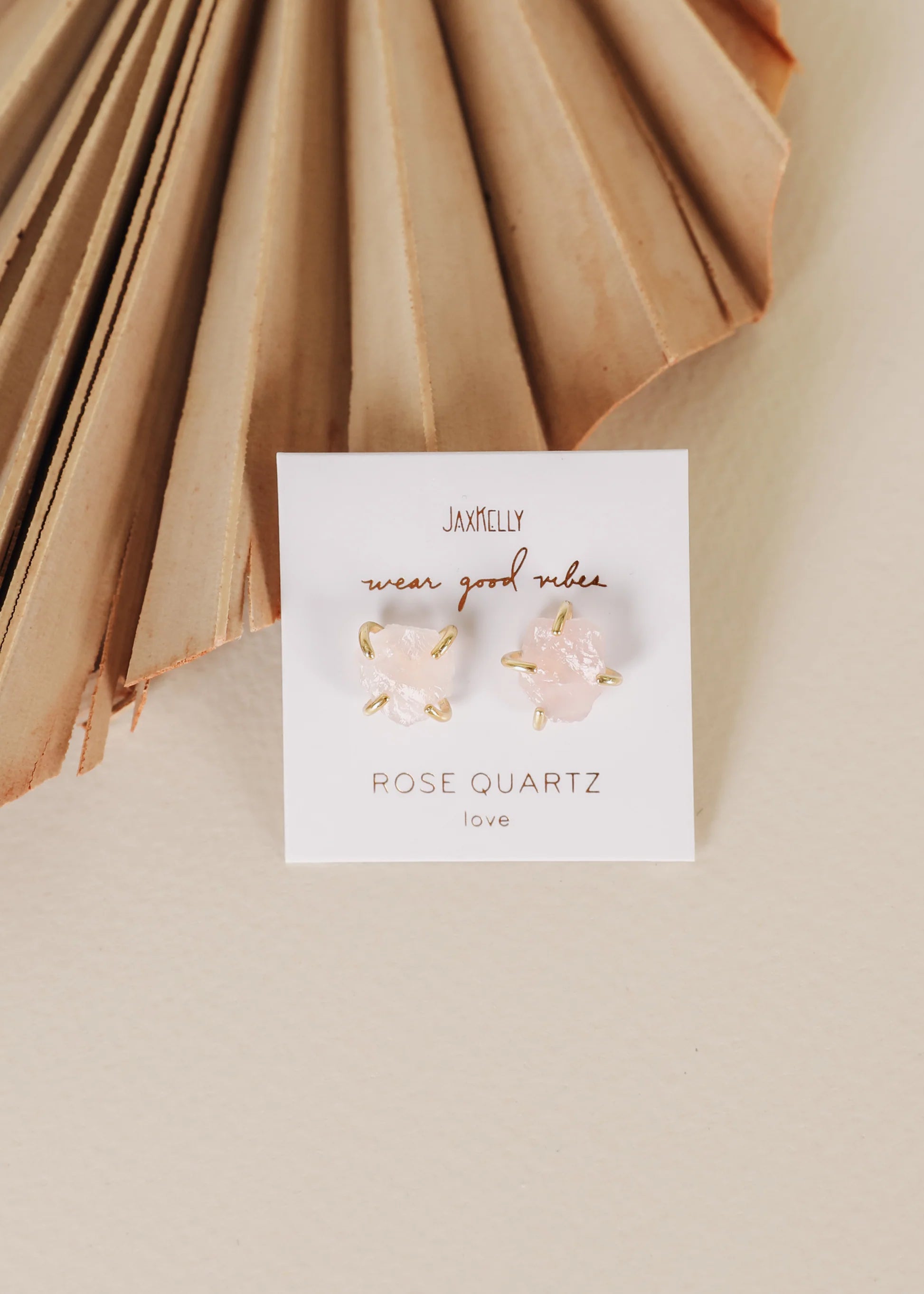 Gemstone Prong Rose Quartz Earrings
