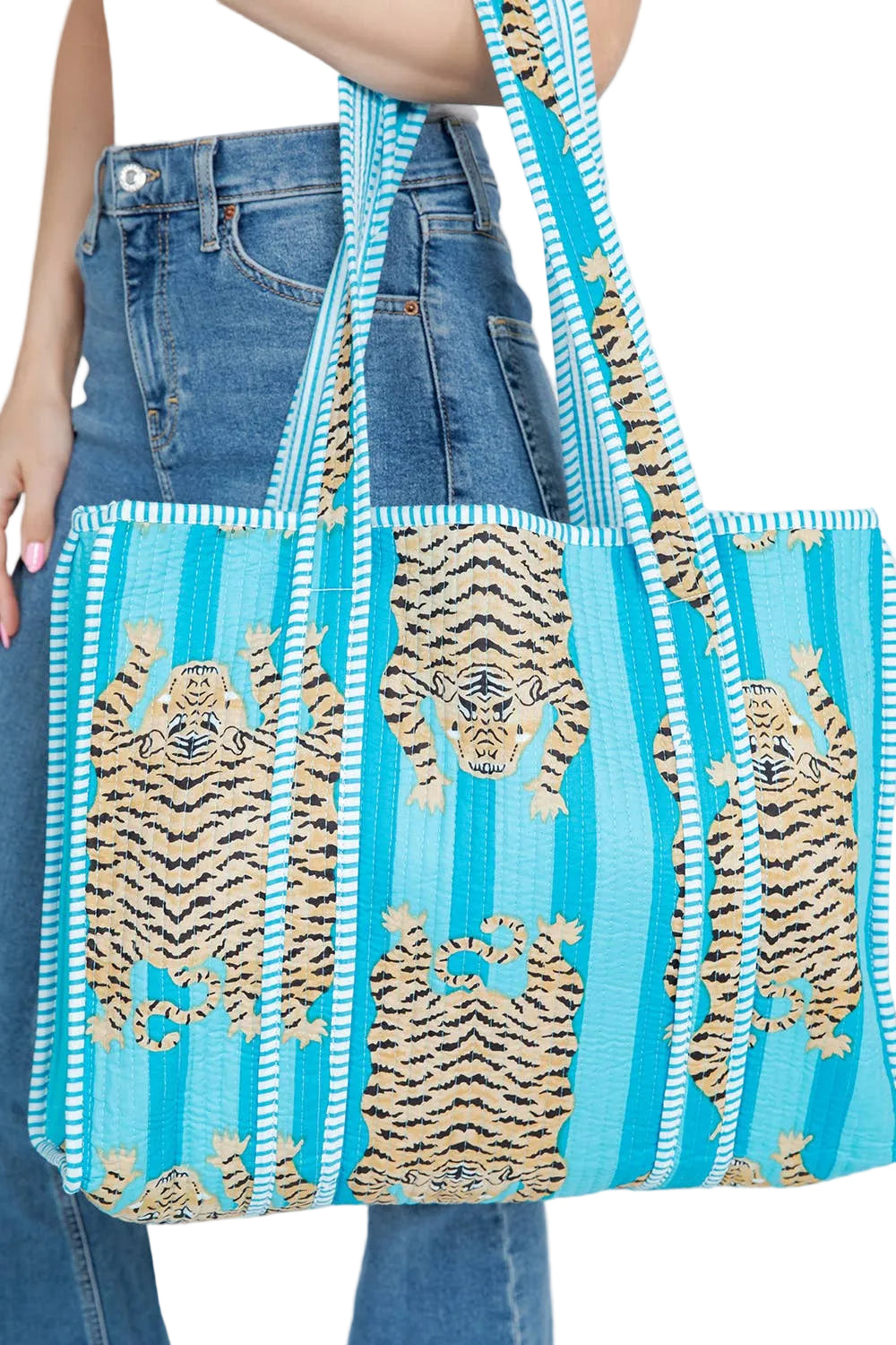 Blue Tiger Reversible Tote Bag