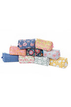Indigo Quilted Cotton Toiletry Bag Set
