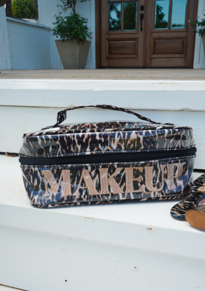 Makeup - Luxe Leopard Open Top Bag