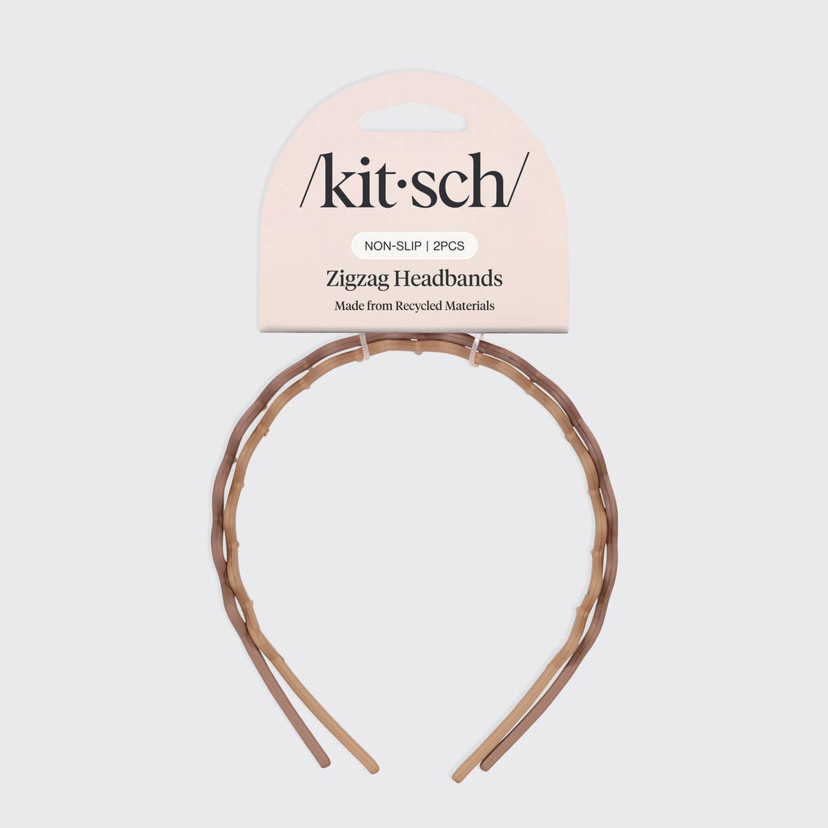 Kitsch Recycled Plastic Zig Zag Headband 2pc - Neutral