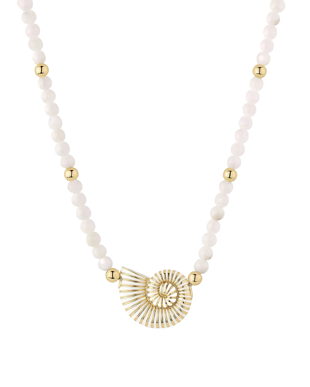 Nautilus Mother of Pearl Necklace - Gold