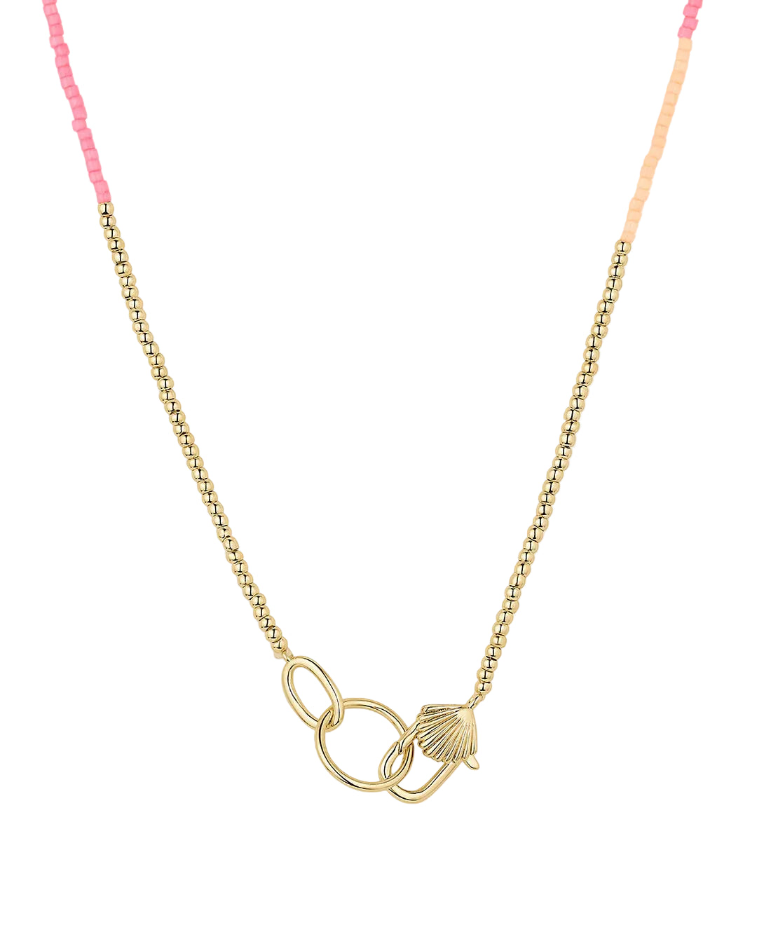 Scallop Padlock Sunset Necklace - Gold