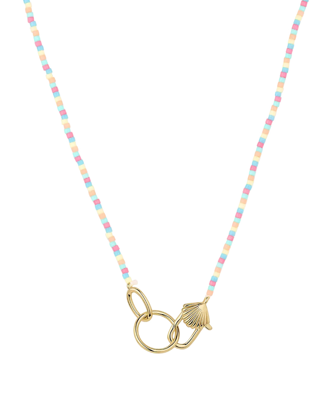 Scallop Padlock Beach Necklace - Gold
