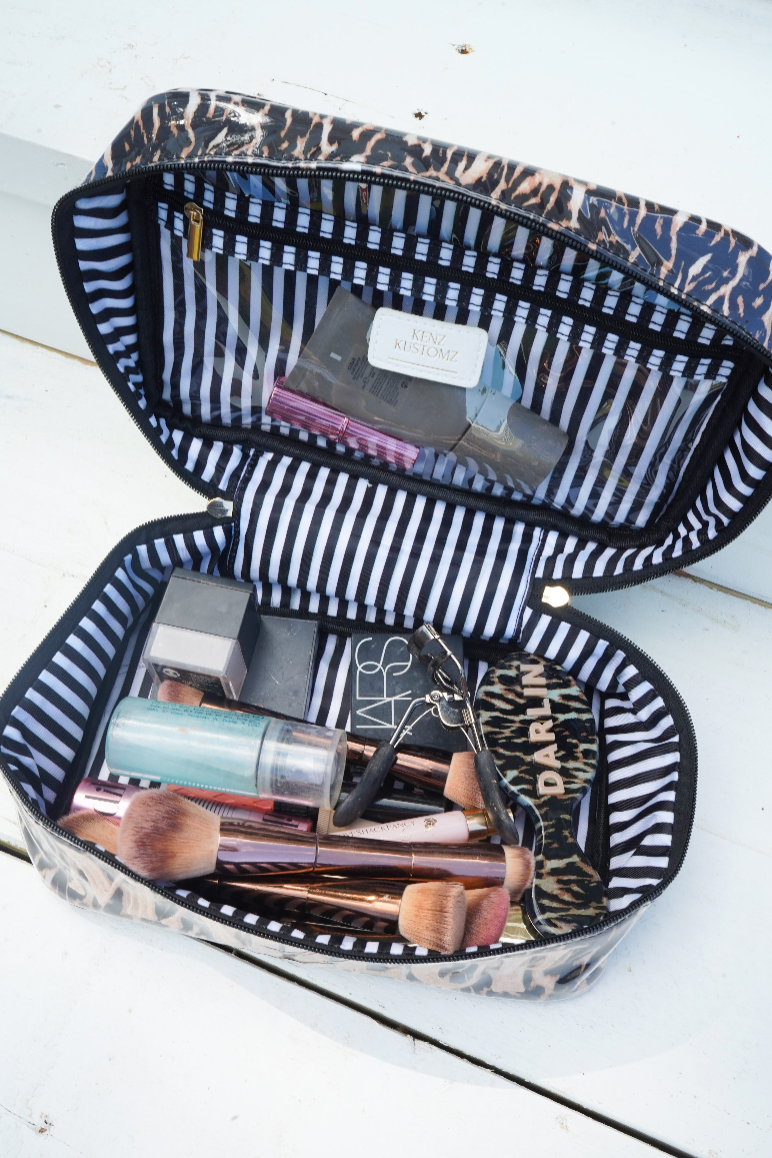 Makeup - Luxe Leopard Open Top Bag