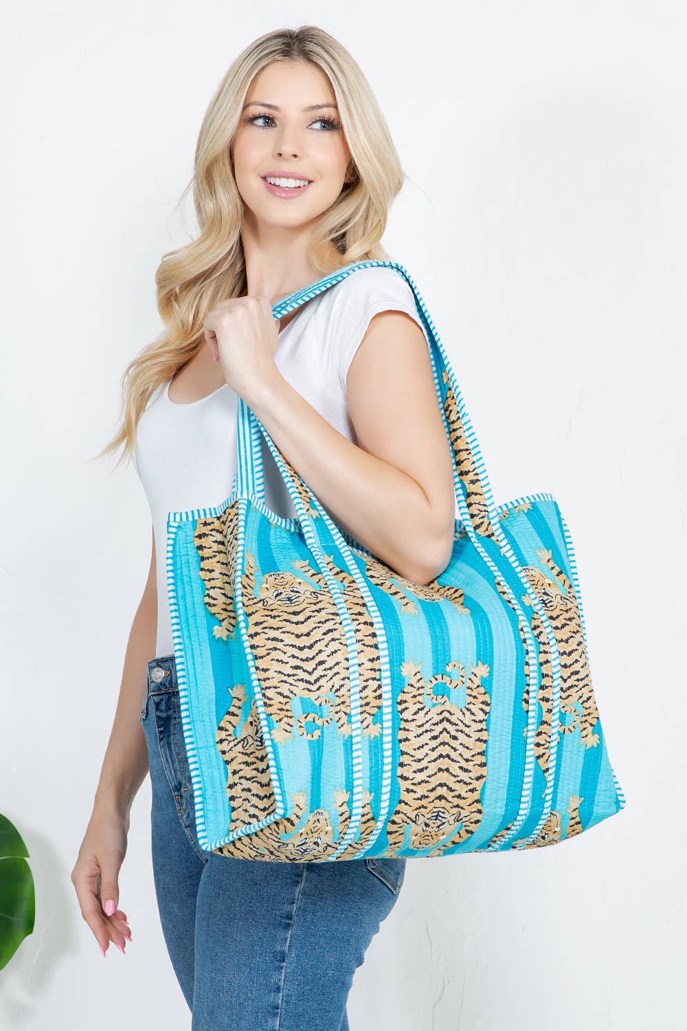 Blue Tiger Reversible Tote Bag