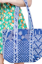 Indigo Quilted Reversible Tote Bag