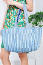 Indigo Quilted Reversible Tote Bag