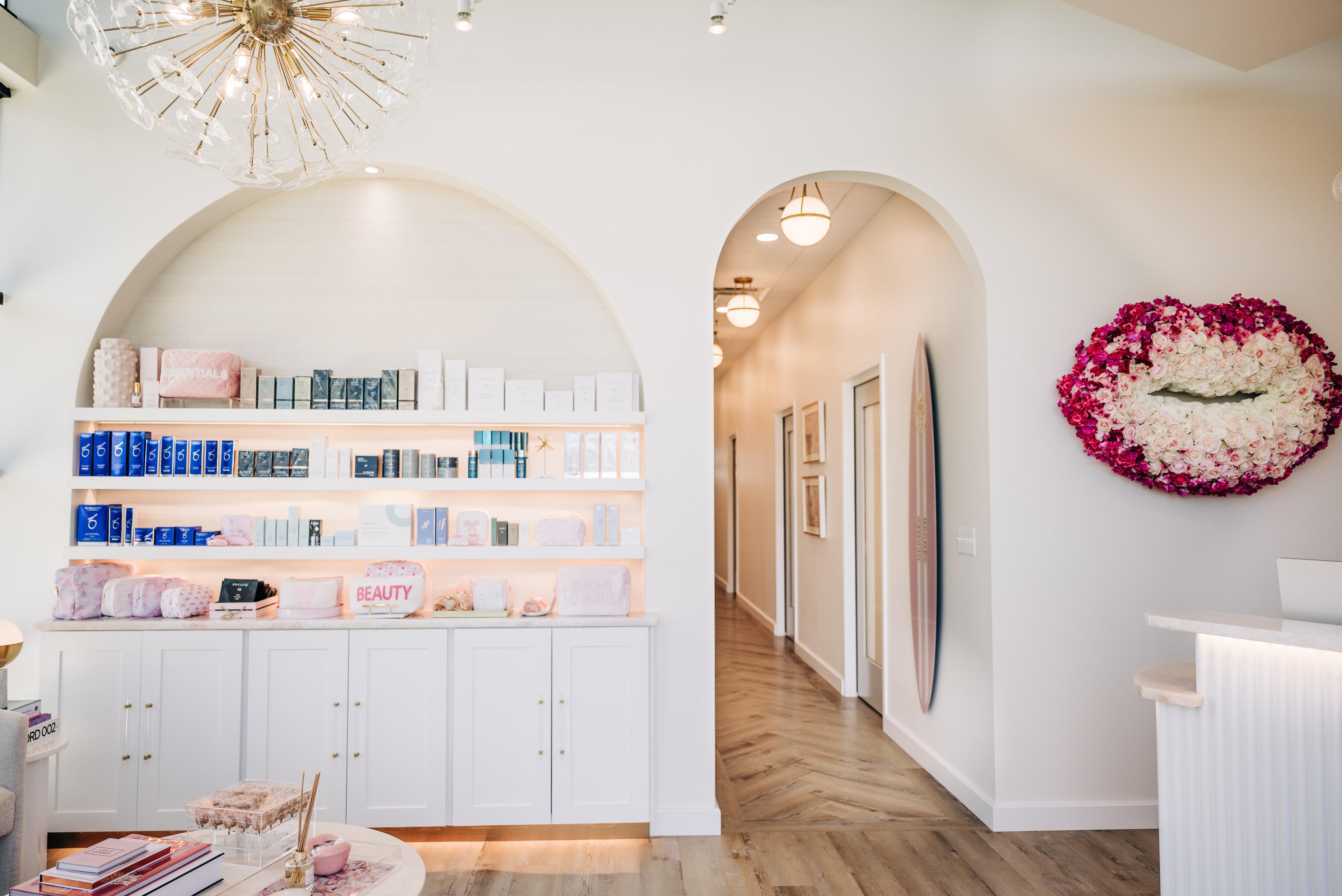 View of Skincare and Reception area at Meg Fox Aesthetics Annapolis