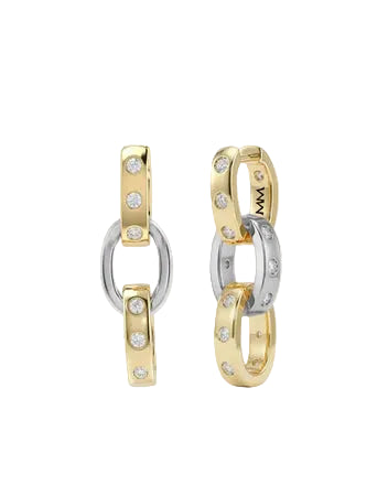 Ashley Chain Convertible Earrings- Gold Mix