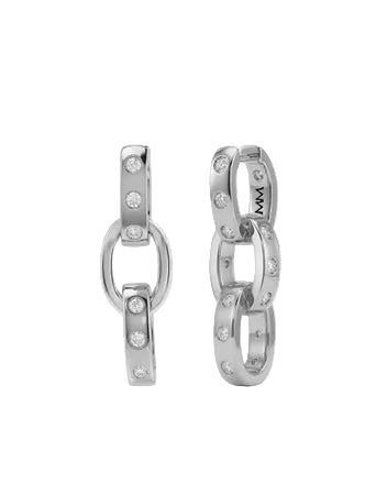 Ashley Chain Convertible Earrings- Silver