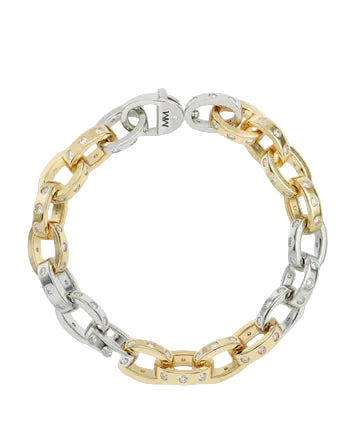 Ashley Chain Link Bracelet Gold Mix - size 7.5