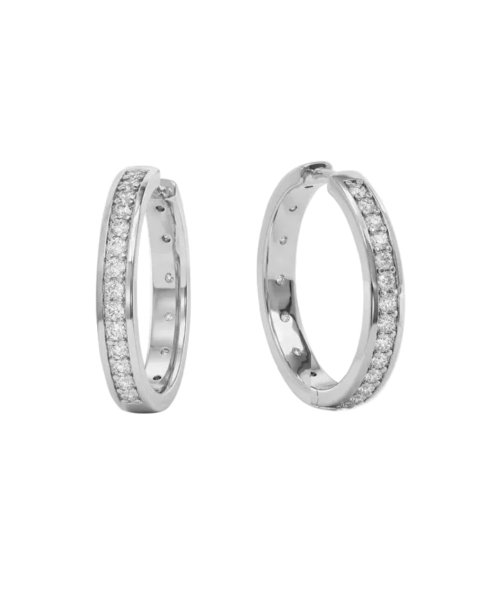 Ashley Infinity Reversible Hoops 1" - Silver
