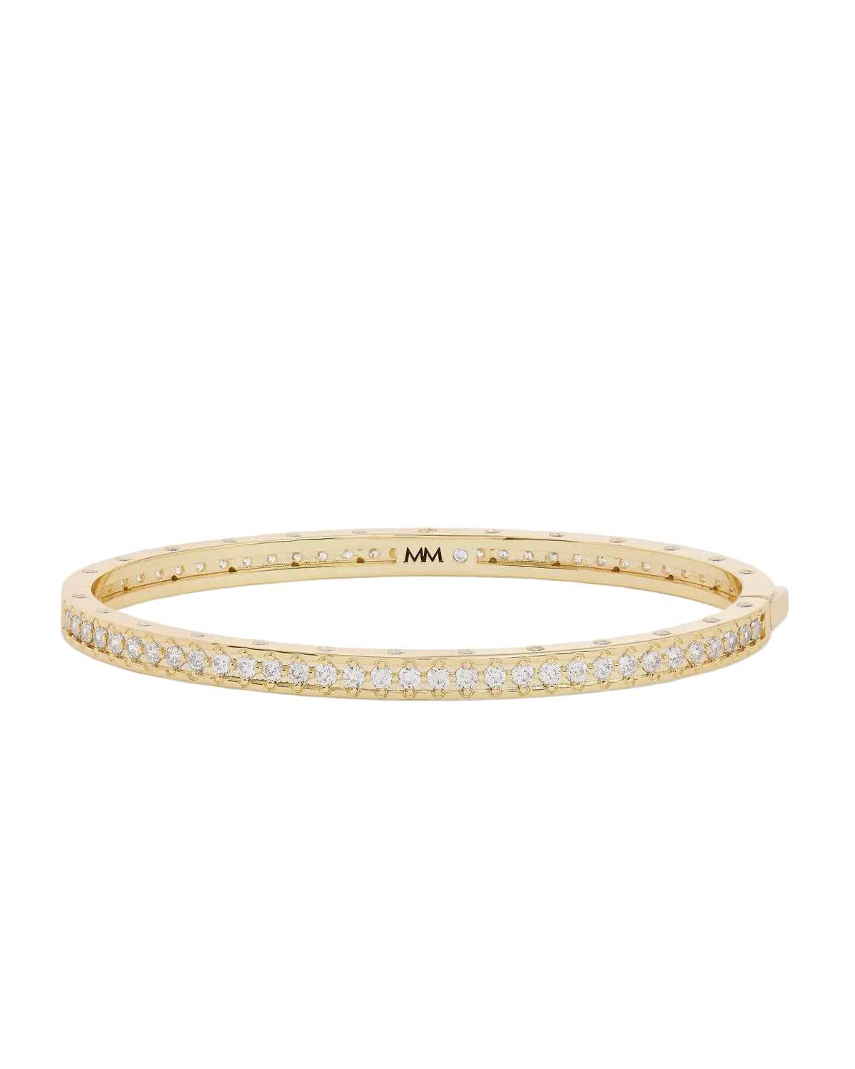 Ashley Pave Cuff 4mm Gold - Size 6.5