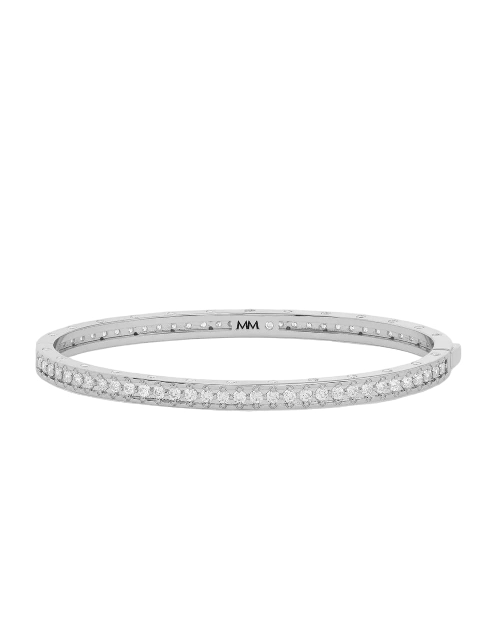 Ashley Pave Cuff 4mm Silver - Size 7