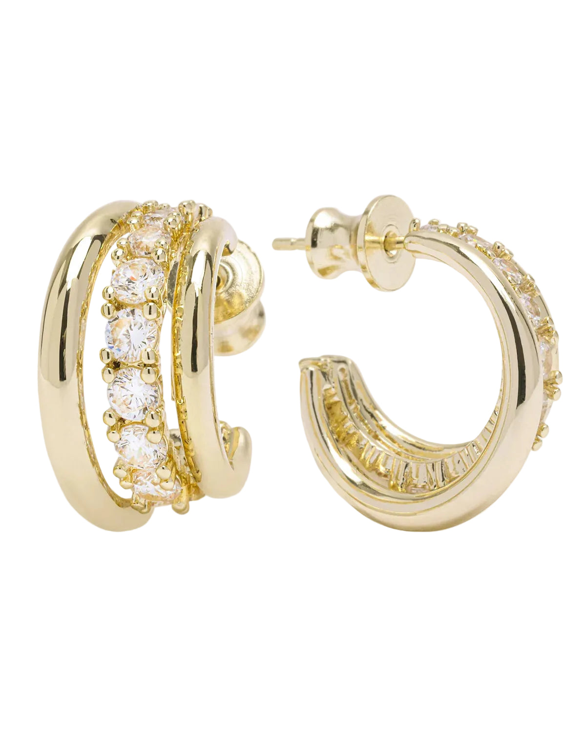 Oh She Fancy Smooth & Diamond Hoops