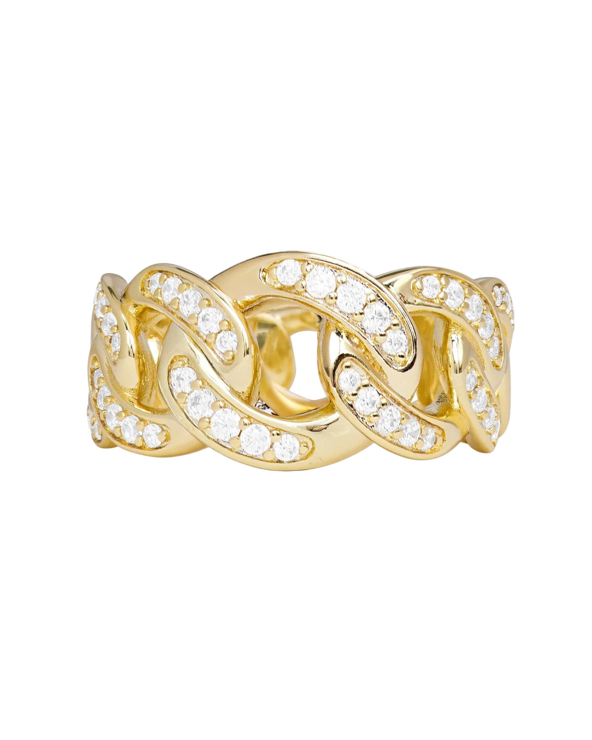 Graduated Pave Julian Ring - Gold Size 8