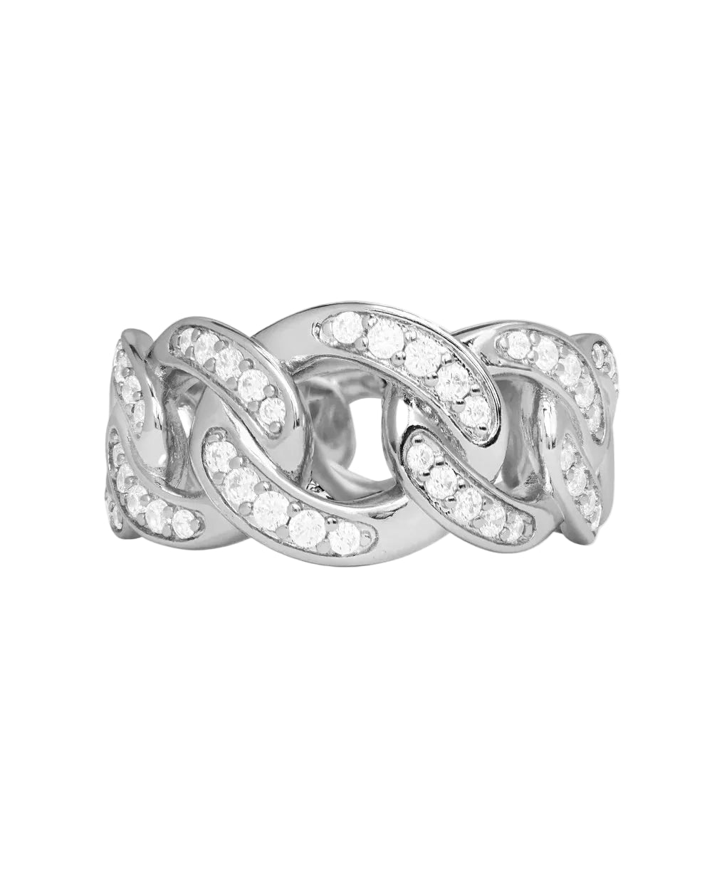 Graduated Pave Julian Ring - Silver Size 6