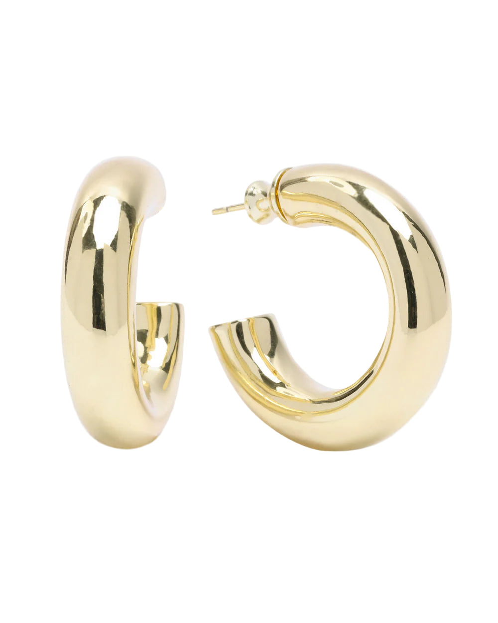 She's So Smooth Tube Hoops-Gold