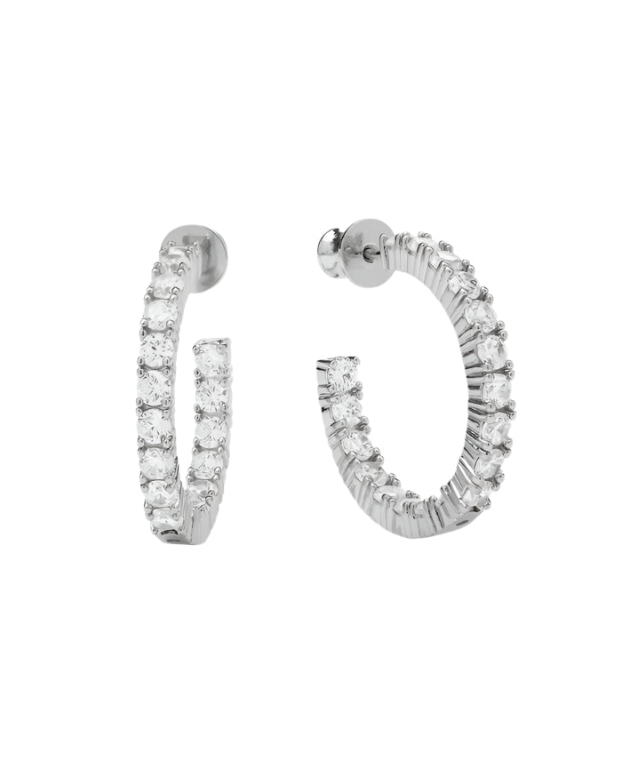 Heiress Hoops - Silver 1"