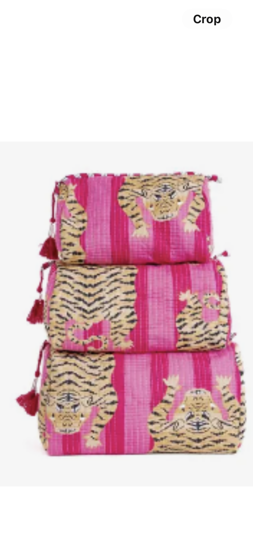 Quilted 3 Pack Toiletry Set - Pink Tiger