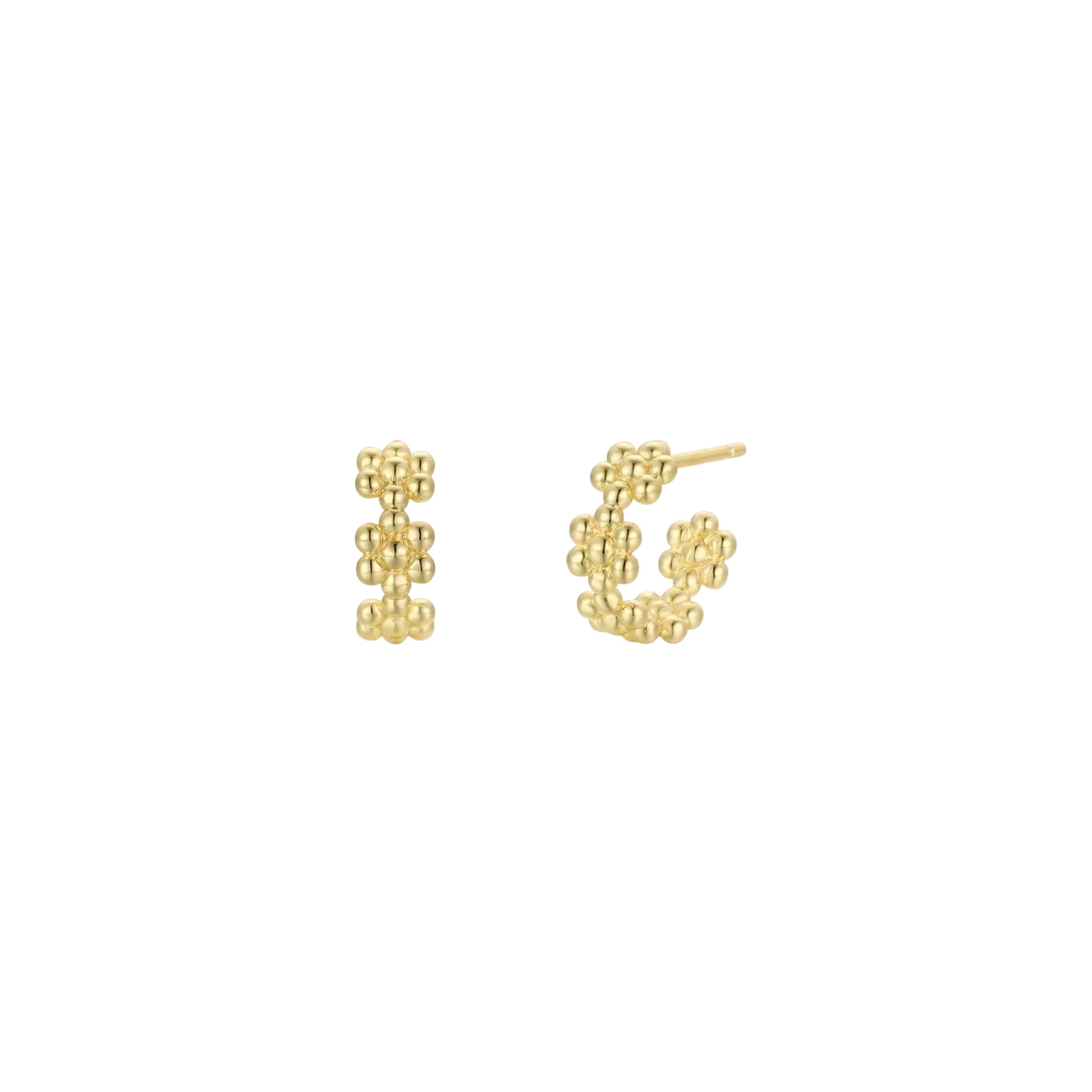 Petite Flower Hoop Earrings