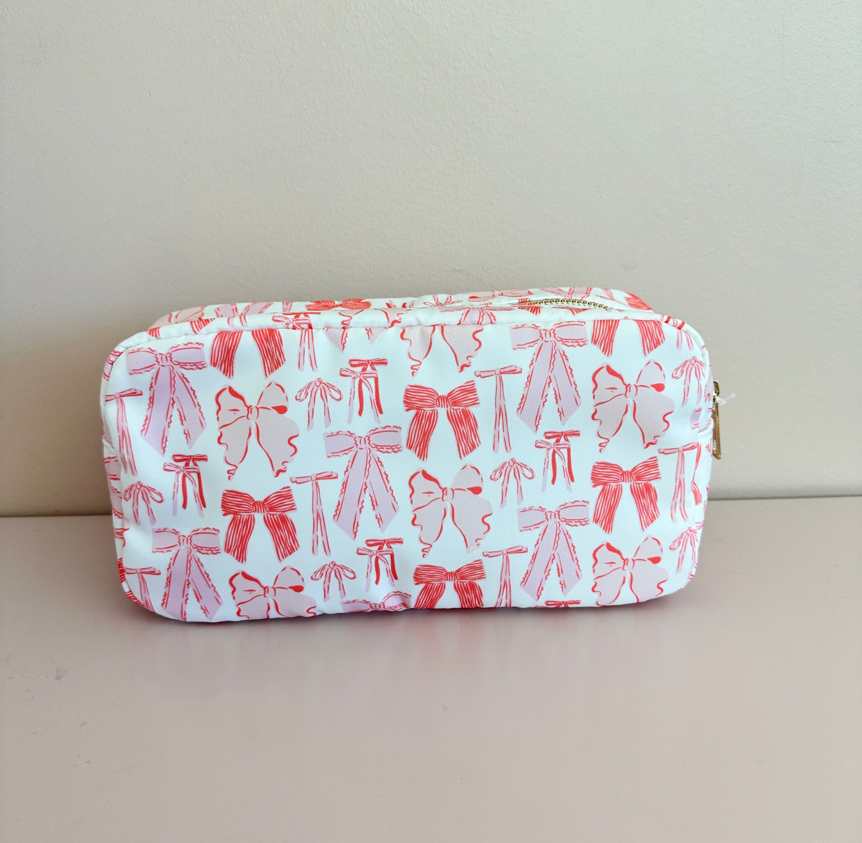 Pink Bow Medium Cosmetic Bag