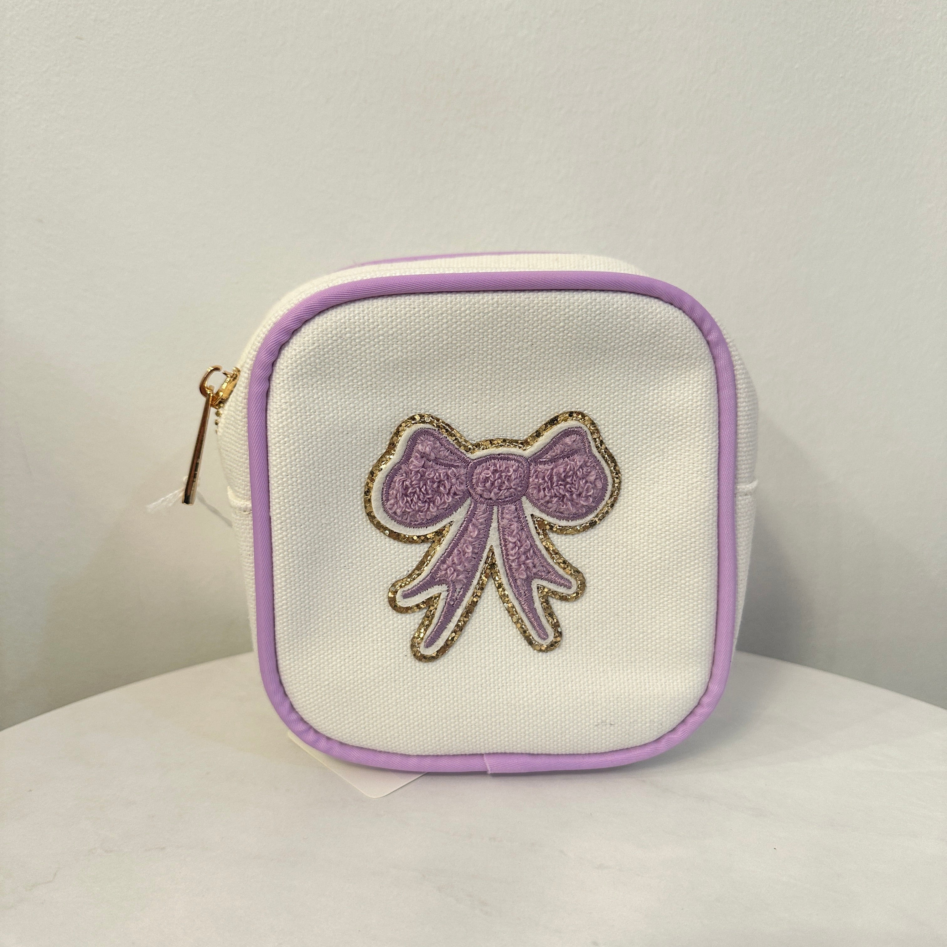 Purple Bow Mini Cosmetic Bag