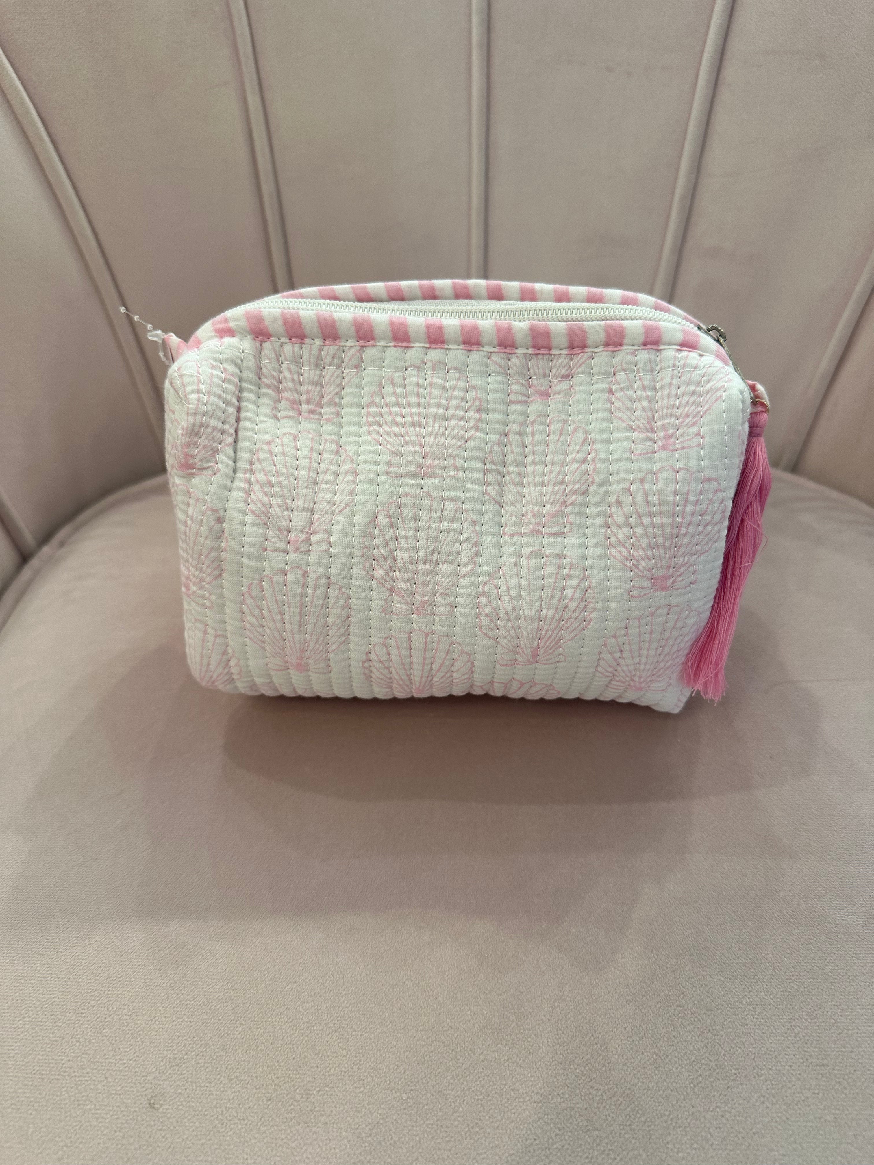 Quilted Seashell Cosmetic Pouch