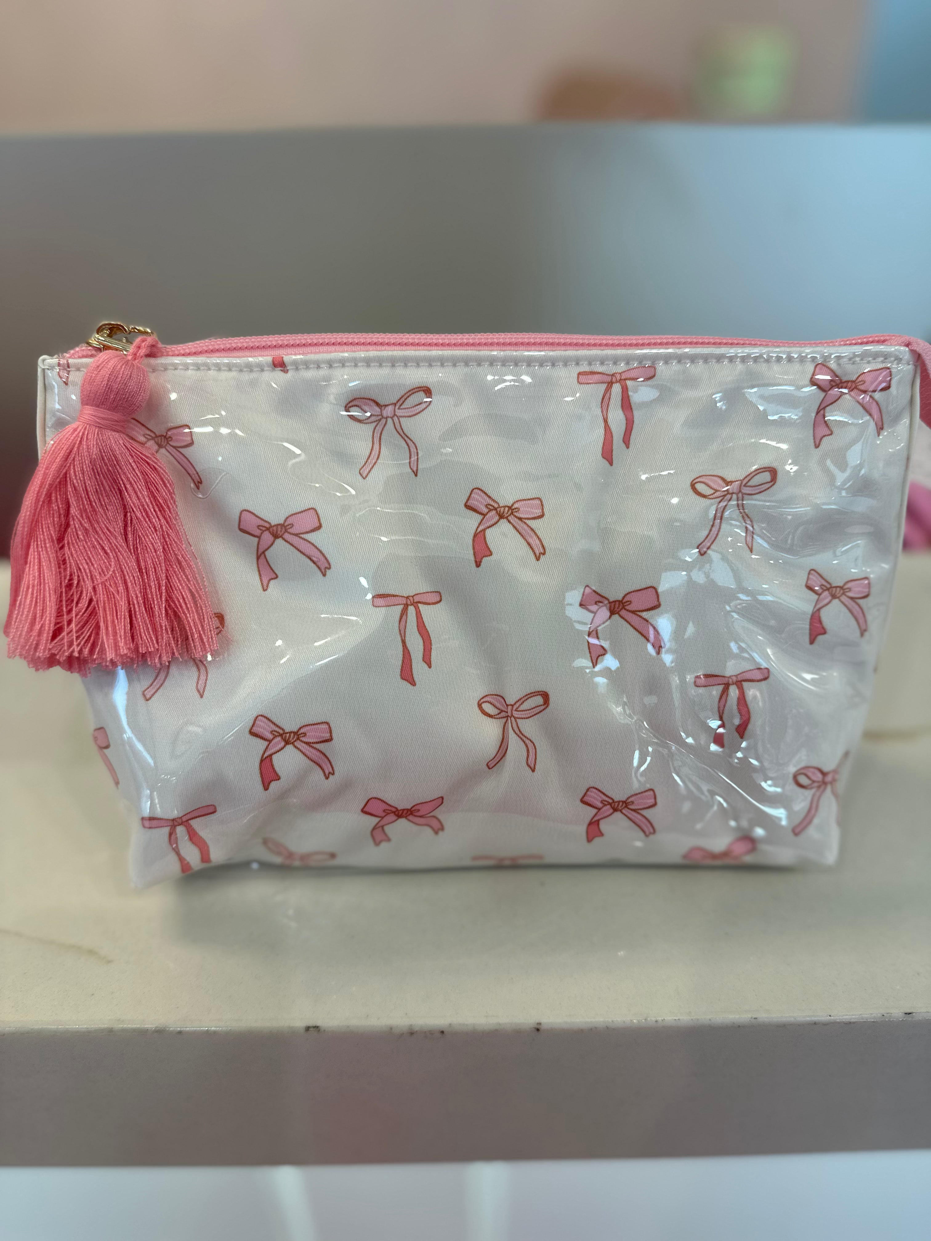 Clearcoat Bow Cosmetic Pouch