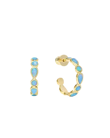 Isla Opal Hoops .75"