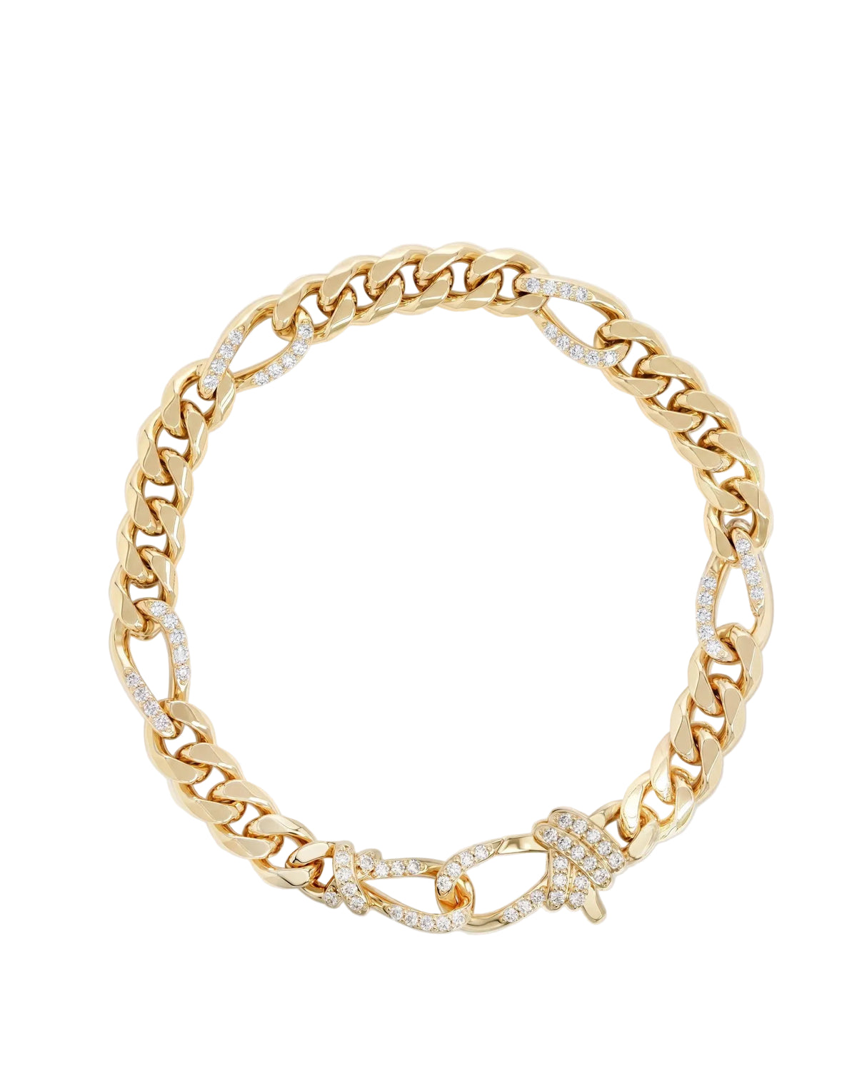 Melinda Maria Knot Figaro Chain Bracelet Gold - size 6.5