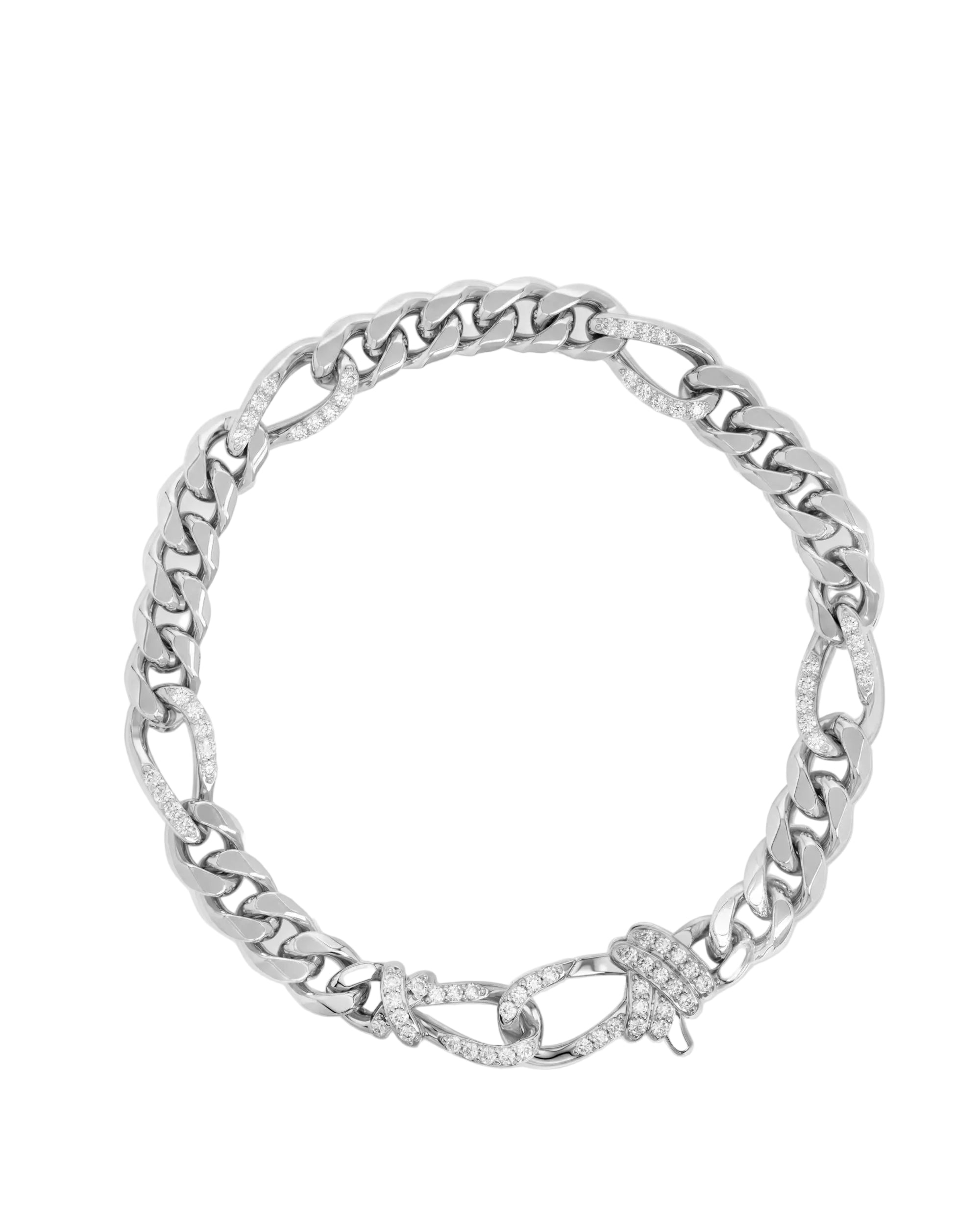 Melinda Maria Knot Figaro Chain Bracelet Silver- size 6.5