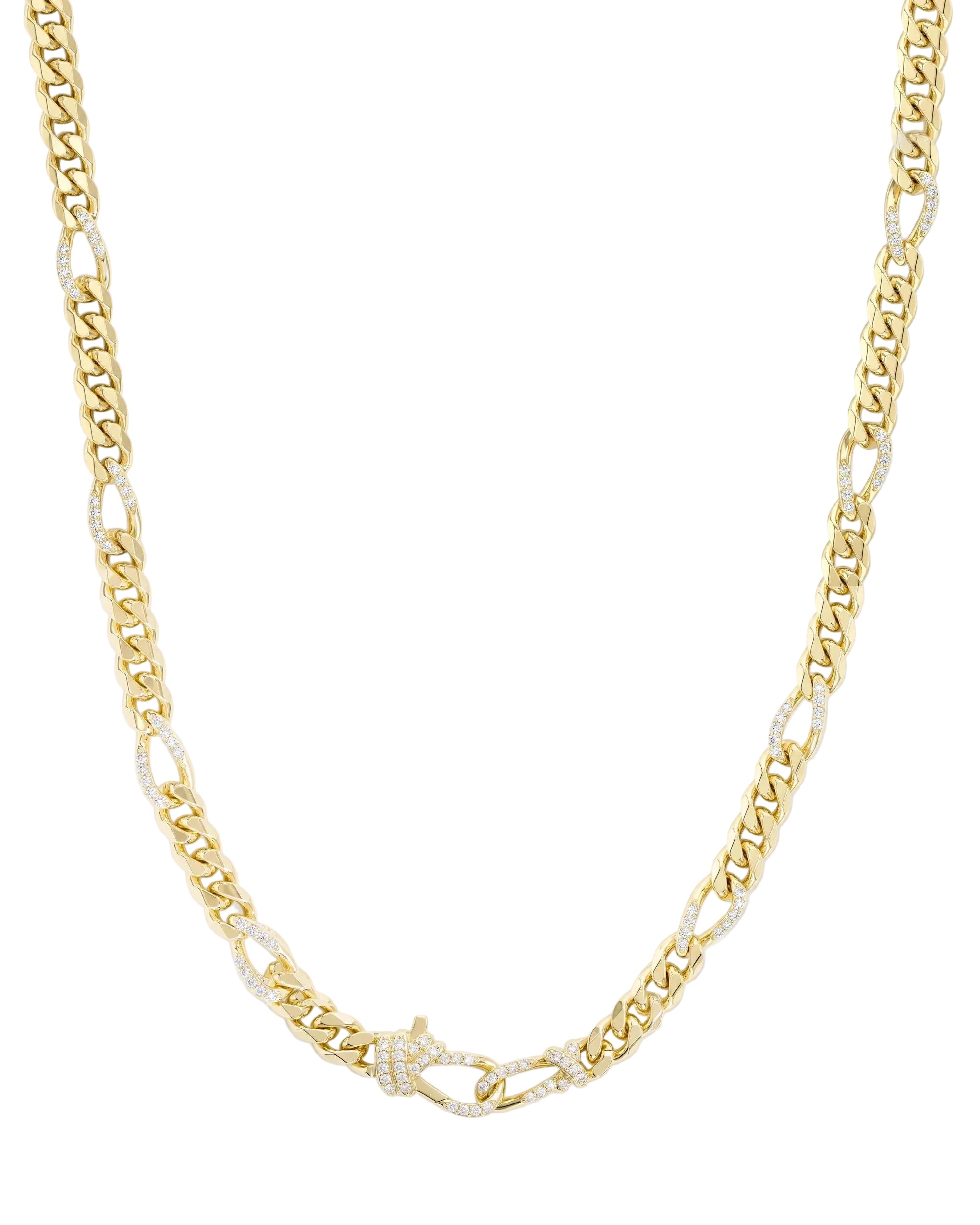 Melinda Maria Knot Figaro Chain Necklace Gold - size 18"