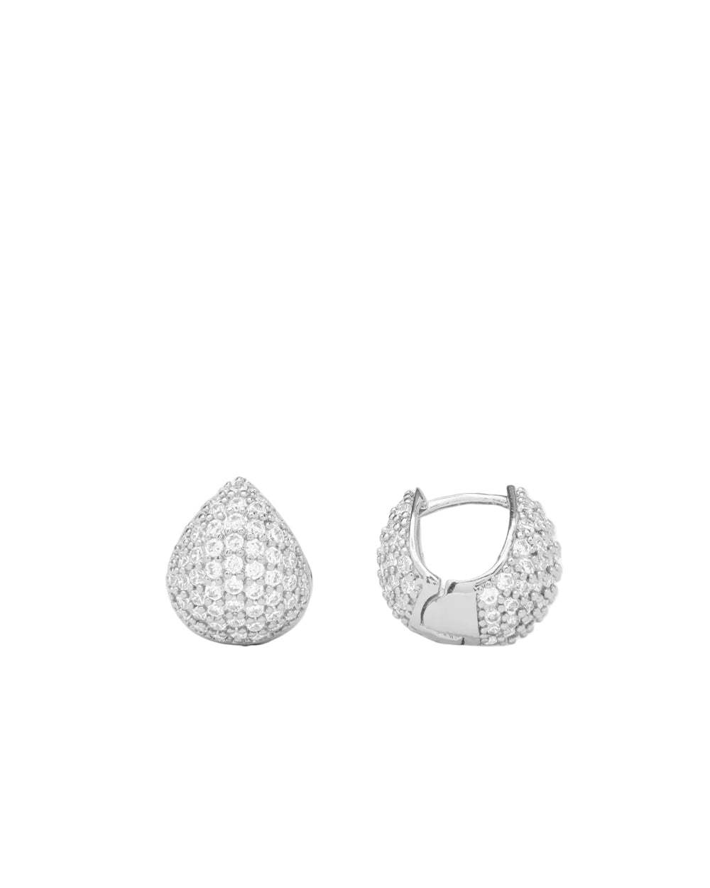 Lil' Norah Pave Earrings - Silver