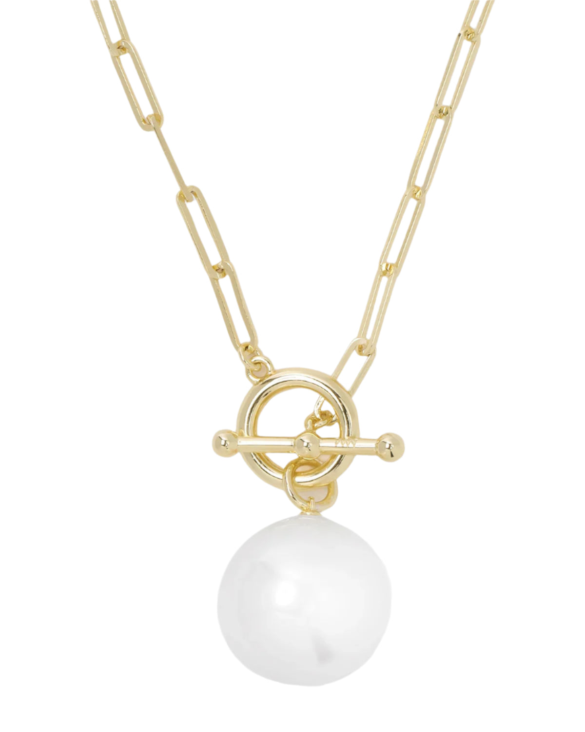 Life's A Ball Pearl Pendant Necklace - Gold