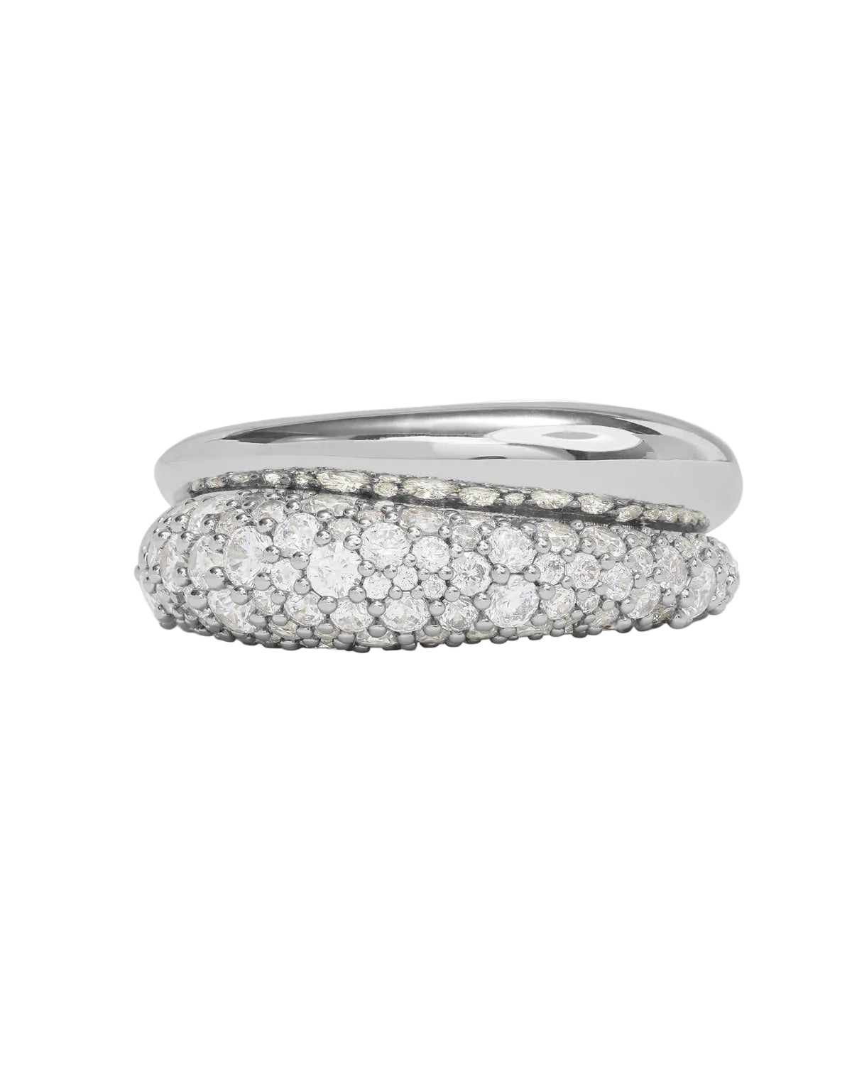Norah Loves a Pave Double Ring Silver - size 6