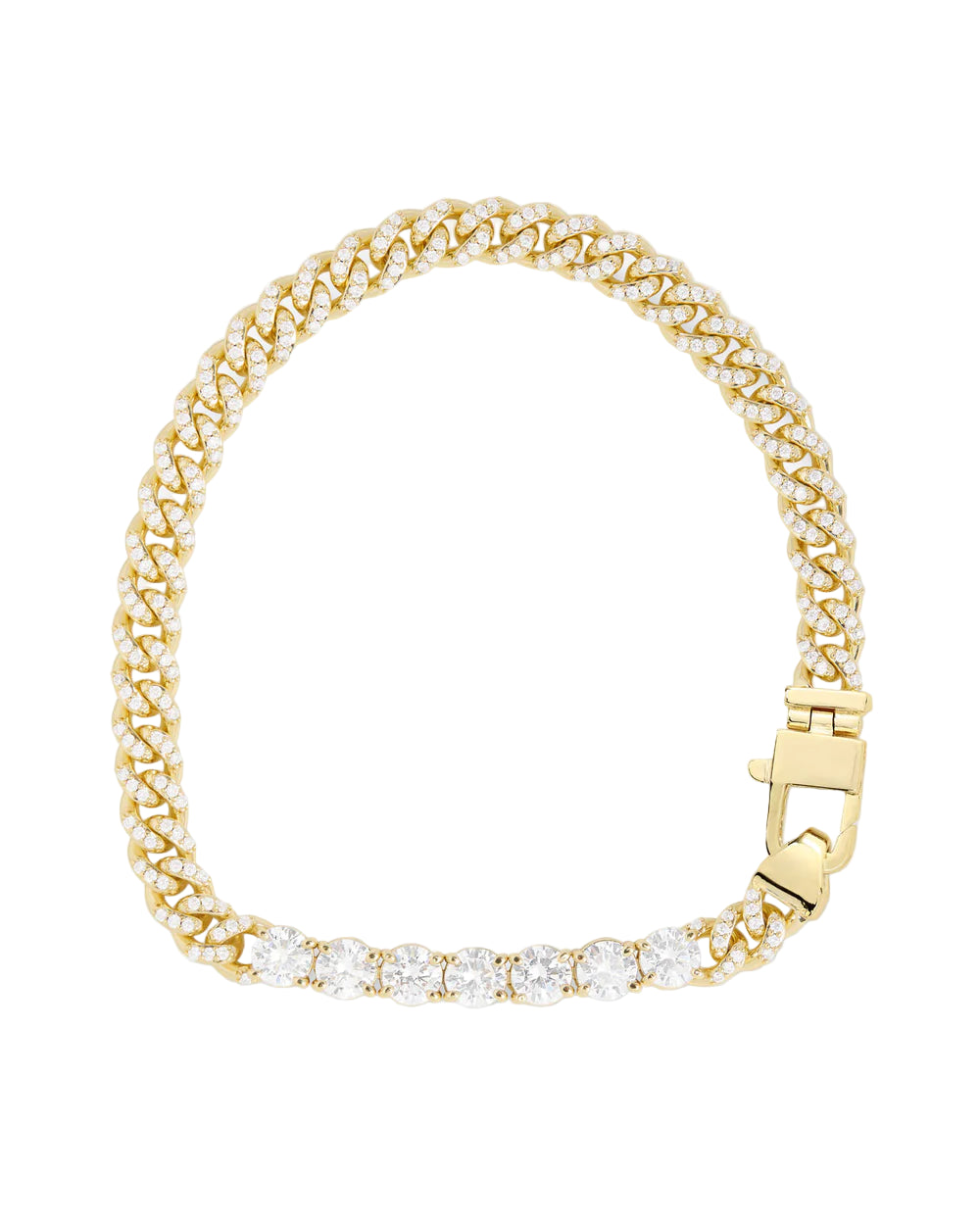 Pave Julian Loves Diamonds Bracelet - Gold 6.5"