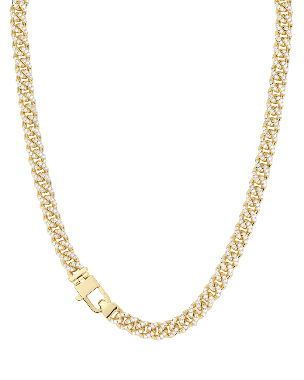 Pave Julian Cuban Chain Necklace - Gold 18"