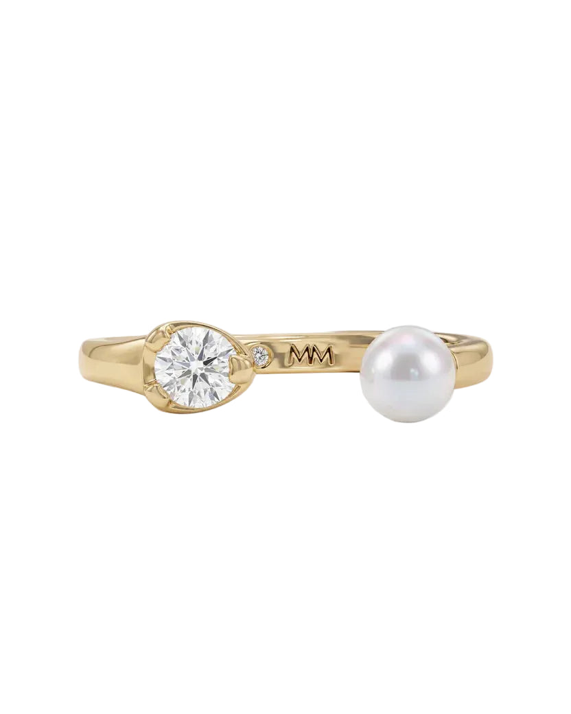 Perfect Pearl Open Ring size 7