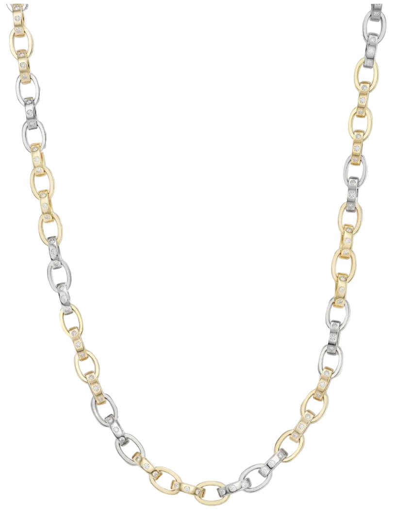 Ashley Chain Link Necklace Gold Mix -18"